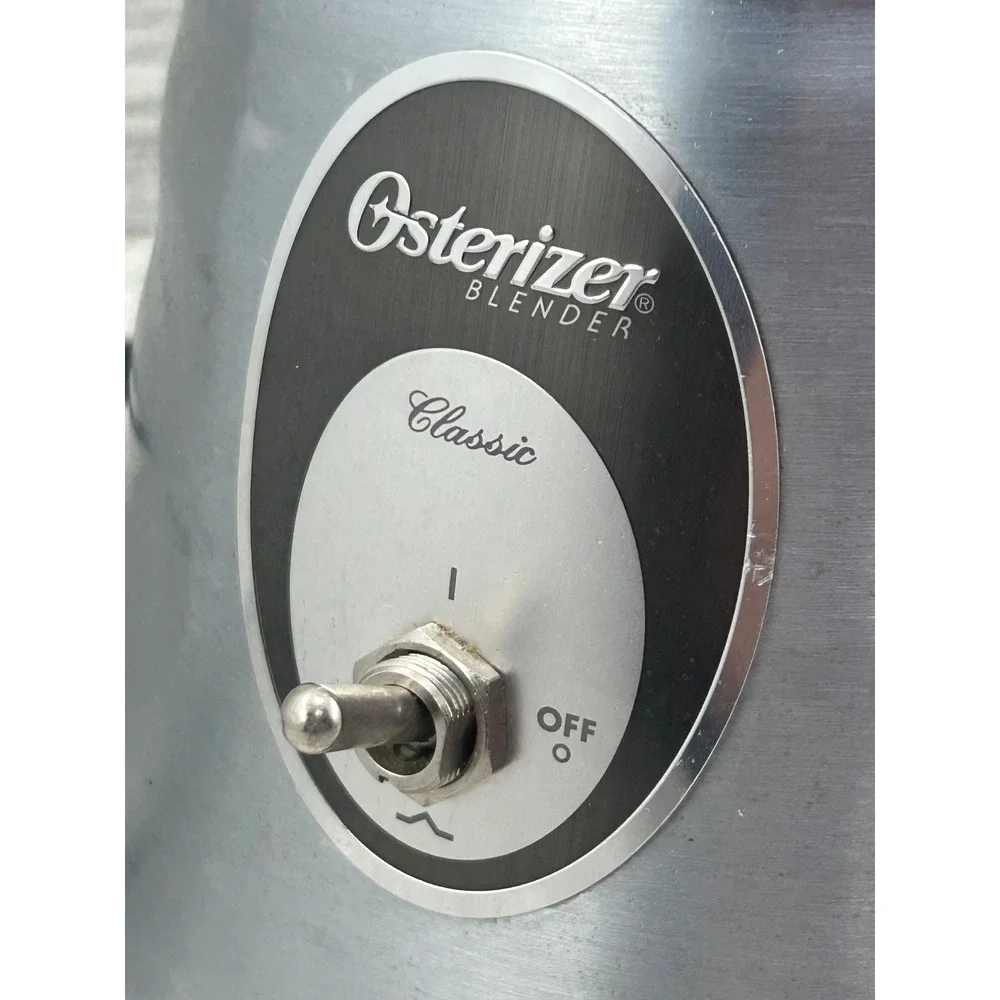 Osterizer Classic Blender Brushed Chrome‎ Beehive Metal Base 600W Glass Jar 564A